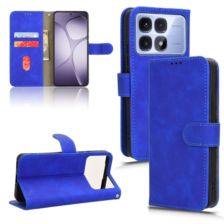 For Redmi K70 Ultra Skin Feel Magnetic Flip Leather Phone Case(Blue) - Xiaomi Cases by PMC Jewellery | Online Shopping South Africa | PMC Jewellery | Buy Now Pay Later Mobicred