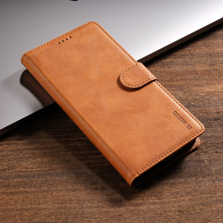 For iPhone 16e N.BEKUS CSJ-P1 Solid Color Leather Phone Case(Brown) - iPhone 16e Cases by N.BEKUS | Online Shopping South Africa | PMC TechLife | Buy Now Pay Later Mobicred