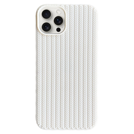 For iPhone 16 Pro Weave Texture TPU Phone Case(White) - iPhone 16 Pro Cases by PMC Jewellery | Online Shopping South Africa | PMC Jewellery | Buy Now Pay Later Mobicred