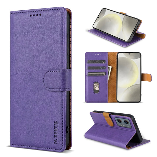 For Motorola Moto G Play 2024 N.BEKUS CSJ-P1 Solid Color Leather Phone Case(Purple) - Motorola Cases by N.BEKUS | Online Shopping South Africa | PMC Jewellery | Buy Now Pay Later Mobicred