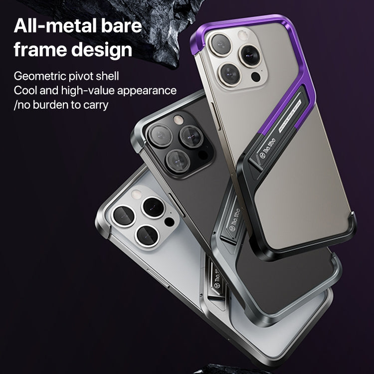 For iPhone 14 S-shaped Stand Frameless Metal Phone Case(Silver) - iPhone 14 Cases by PMC Jewellery | Online Shopping South Africa | PMC Jewellery | Buy Now Pay Later Mobicred