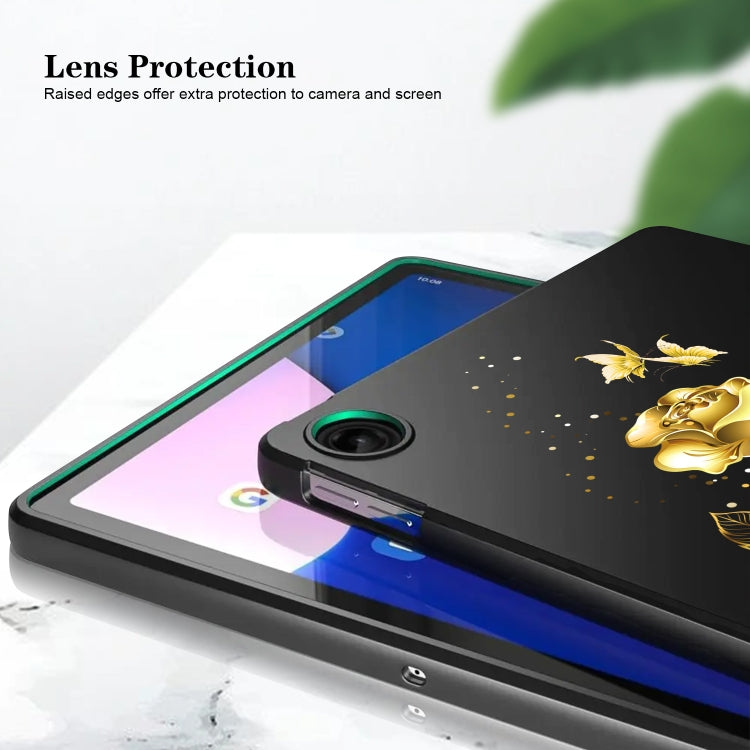 For Huawei MatePad SE 11 2024 Color Painting Pattern Smart Tablet TPU Case(Golden Rose) - Huawei by PMC Jewellery | Online Shopping South Africa | PMC Jewellery | Buy Now Pay Later Mobicred