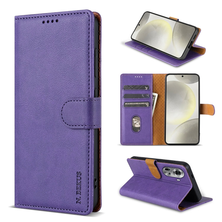 For OPPO Reno11 Pro 5G Global N.BEKUS CSJ-P1 Solid Color Leather Phone Case(Purple) - Reno11 Pro Cases by N.BEKUS | Online Shopping South Africa | PMC Jewellery | Buy Now Pay Later Mobicred