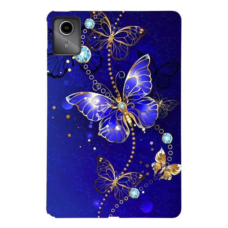 For Lenovo Tab M11 / Xiaoxin Pad 2024 Color Painting Pattern Smart Tablet TPU Case(Blue Butterfly) - Lenovo by PMC Jewellery | Online Shopping South Africa | PMC Jewellery | Buy Now Pay Later Mobicred
