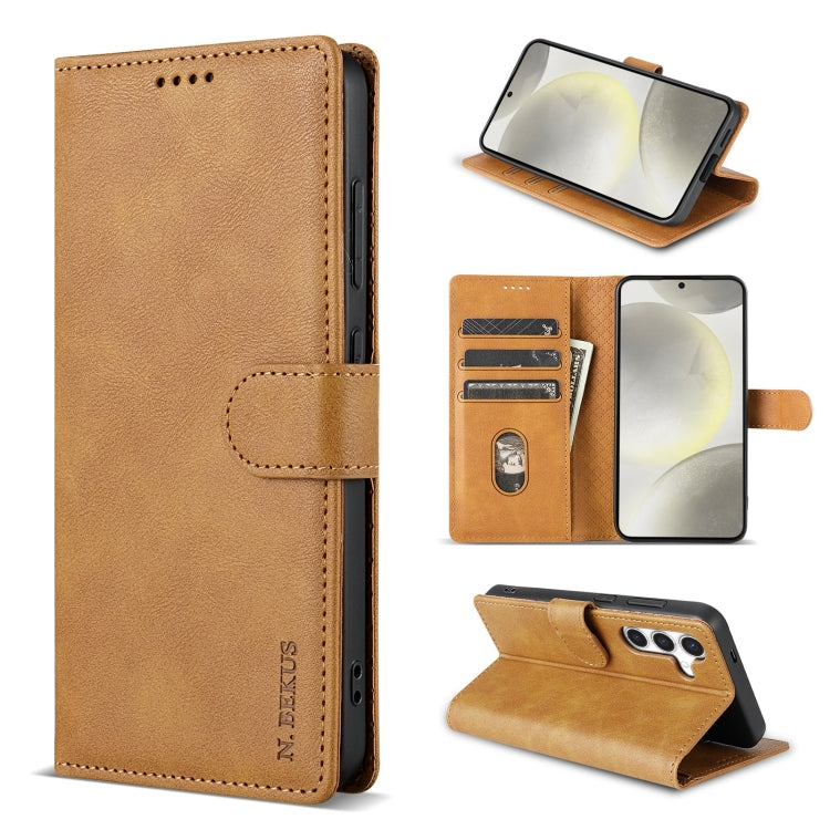 For Samsung Galaxy S24 5G N.BEKUS CSJ-P1 Solid Color Leather Phone Case(Brown) - Galaxy S24 5G Cases by N.BEKUS | Online Shopping South Africa | PMC Jewellery | Buy Now Pay Later Mobicred