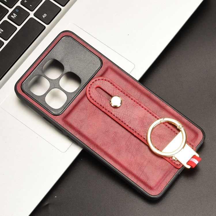 For Redmi K70 Ultra Wristband Leather Back Phone Case(Red) - Xiaomi Cases by PMC Jewellery | Online Shopping South Africa | PMC Jewellery | Buy Now Pay Later Mobicred