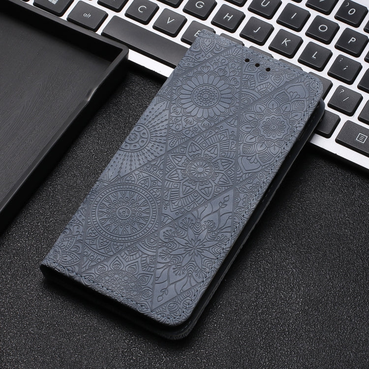 For Google Pixel 9 / 9 Pro Ethnic Embossed Adsorption Leather Phone Case(Grey) - Google Cases by PMC Jewellery | Online Shopping South Africa | PMC Jewellery | Buy Now Pay Later Mobicred