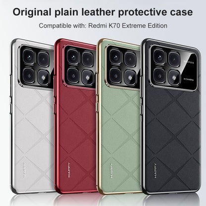 For Redmi K70 / K70 Pro Plain Leather PC Phone Case(Green) - K70 Pro Cases by PMC Jewellery | Online Shopping South Africa | PMC Jewellery | Buy Now Pay Later Mobicred