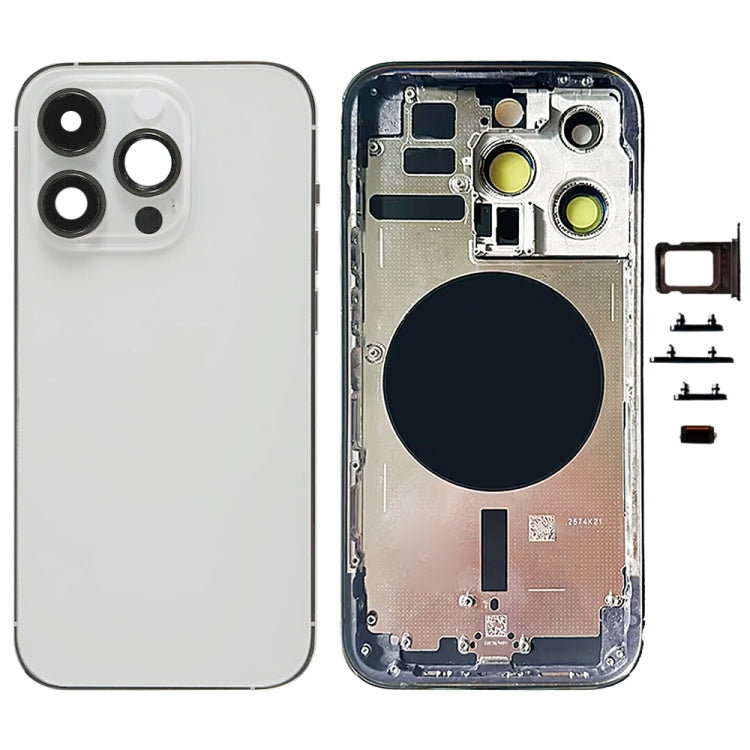 For iPhone 14 Pro Battery Back Cover with Side Keys & Card Tray, Version:China Version(Silver) - free shipping - PMC Jewellery - Order now!