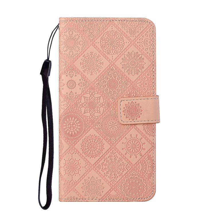 For Samsung Galaxy S25 5G Ethnic Style Embossed Pattern Leather Phone Case(Pink) - Galaxy S25 5G Cases by PMC Jewellery | Online Shopping South Africa | PMC Jewellery | Buy Now Pay Later Mobicred