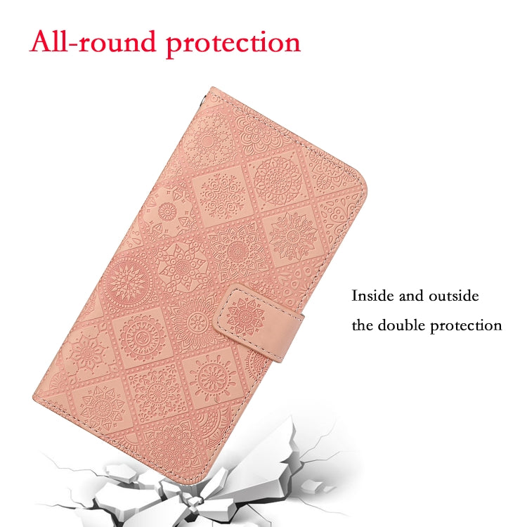 For Samsung Galaxy S25 5G Ethnic Style Embossed Pattern Leather Phone Case(Pink) - Galaxy S25 5G Cases by PMC Jewellery | Online Shopping South Africa | PMC Jewellery | Buy Now Pay Later Mobicred