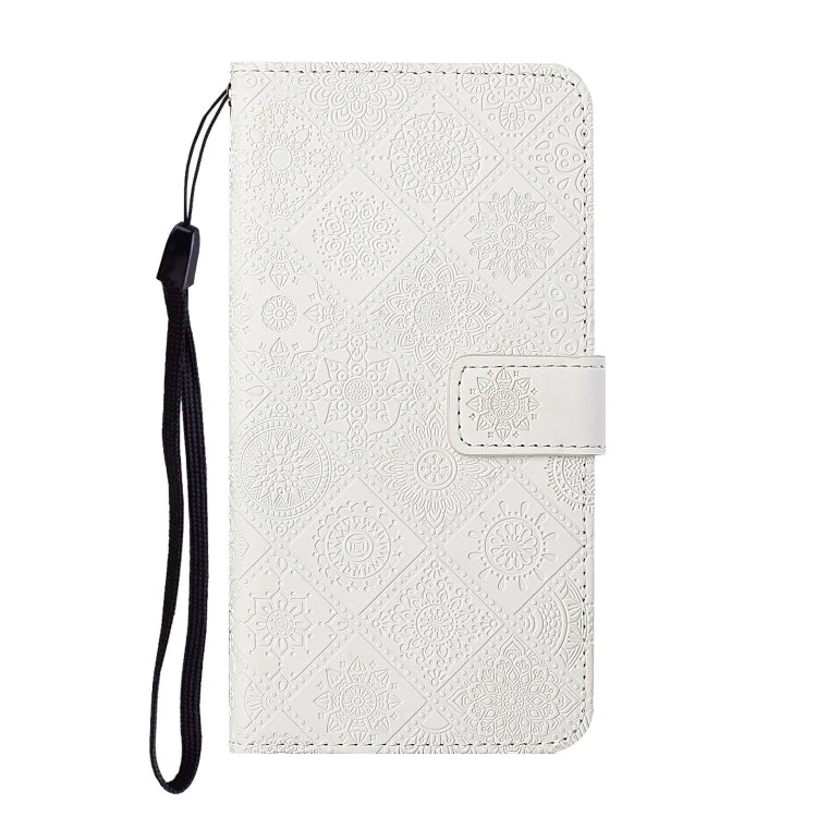 For Samsung Galaxy S25 Ultra 5G Ethnic Style Embossed Pattern Leather Phone Case(White) - Galaxy S25 Ultra 5G Cases by PMC Jewellery | Online Shopping South Africa | PMC Jewellery | Buy Now Pay Later Mobicred