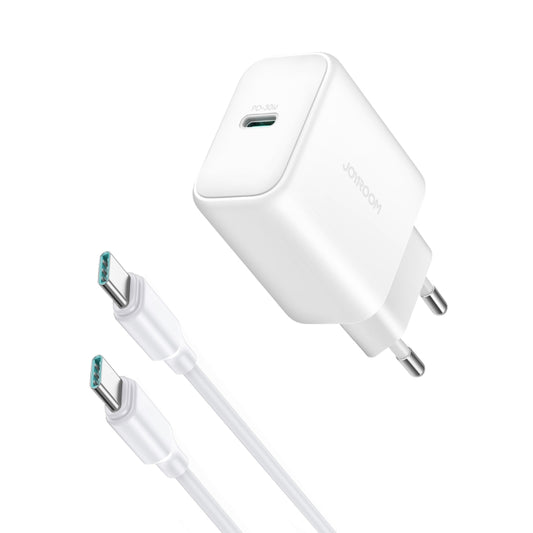 JOYROOM JR-TCF24 30W USB-C / Type-C Fast Charger with Cable Set, Specification:EU Plug(White) - USB Charger by JOYROOM | Online Shopping South Africa | PMC Jewellery | Buy Now Pay Later Mobicred