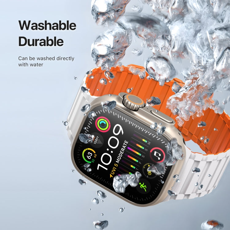 For Apple Watch Ultra 2 49mm DUX DUCIS KJ Series Magnetic Buckle Silicone Watch Band(Starlight Orange) - Watch Bands by DUX DUCIS | Online Shopping South Africa | PMC Jewellery | Buy Now Pay Later Mobicred