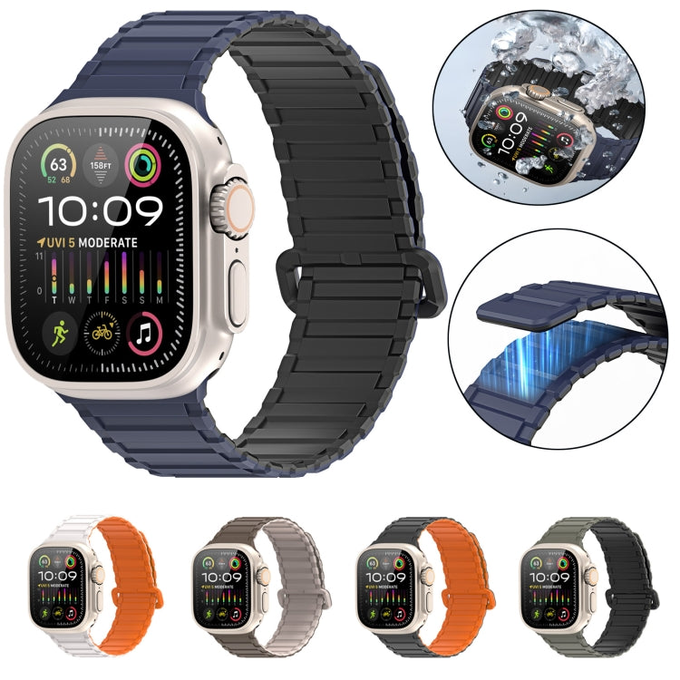 For Apple Watch Series 4 44mm DUX DUCIS KJ Series Magnetic Buckle Silicone Watch Band(Starlight Orange) - Watch Bands by DUX DUCIS | Online Shopping South Africa | PMC Jewellery | Buy Now Pay Later Mobicred