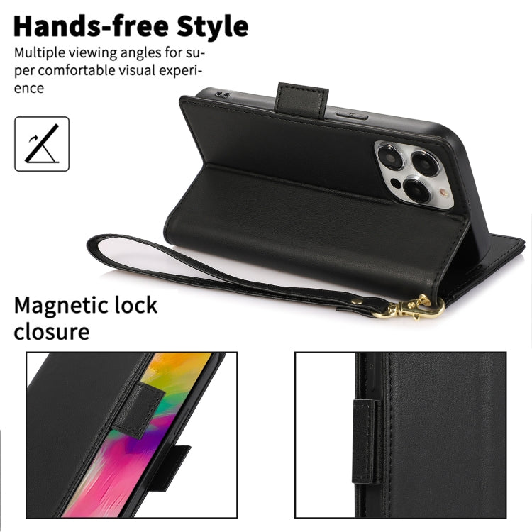 For iPhone 16 Pro Side Buckle RFID Anti-theft Leather Phone Case(Black) - iPhone 16 Pro Cases by PMC TechLife | Online Shopping South Africa | PMC TechLife | Buy Now Pay Later Mobicred