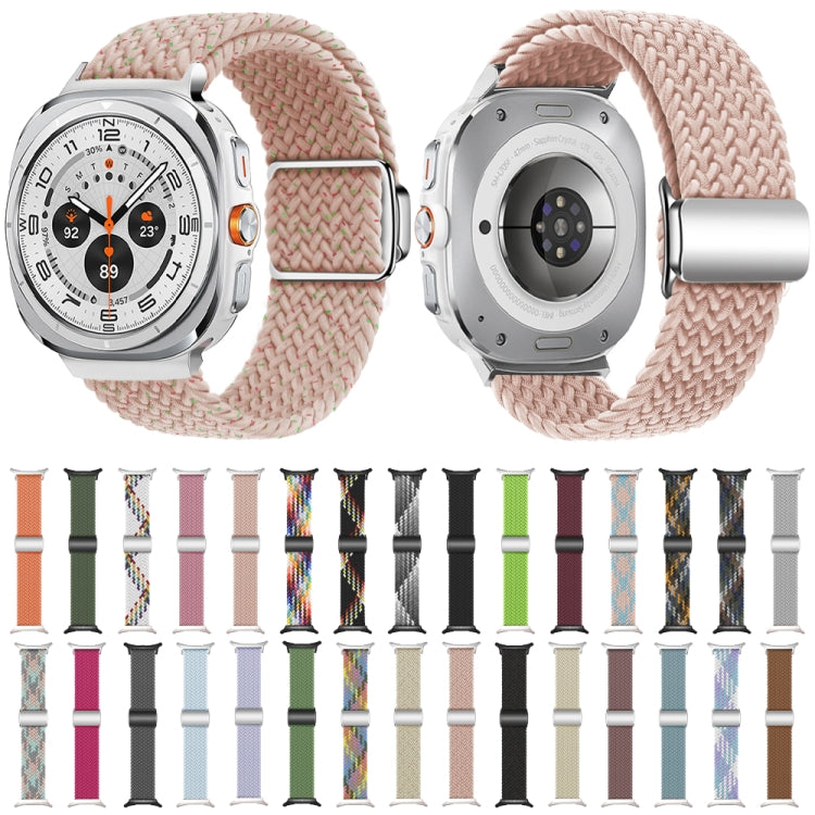 For Samsung Galaxy Watch Ultra 47mm Nylon Loop Magnetic Buckle Watch Band(Pink Sand) - Watch Bands by PMC Jewellery | Online Shopping South Africa | PMC Jewellery | Buy Now Pay Later Mobicred