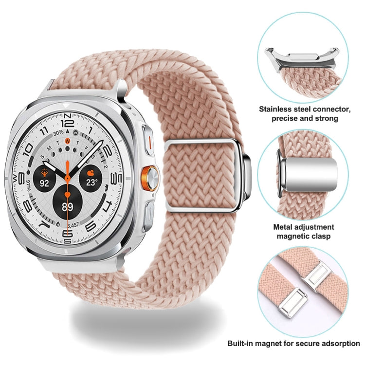 For Samsung Galaxy Watch Ultra 47mm Nylon Loop Magnetic Buckle Watch Band(Pink Sand) - Watch Bands by PMC Jewellery | Online Shopping South Africa | PMC Jewellery | Buy Now Pay Later Mobicred