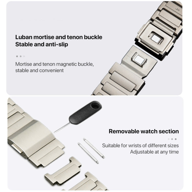 22mm I-shaped Magnetic Buckle Pure Titanium Watch Band(Titanium Silver) - free shipping - PMC TechLife - Order now!
