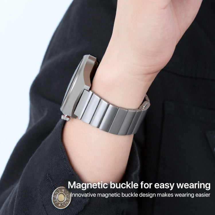 22mm One-bead Bamboo Magnetic Buckle Pure Titanium Watch Band(Silver) - free shipping - PMC TechLife - Order now!