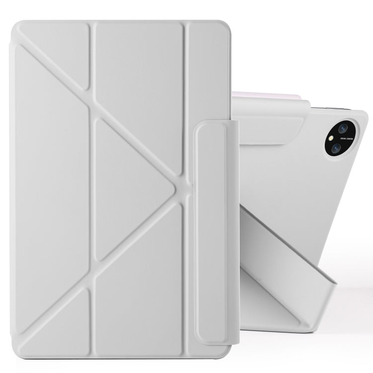 For Honor MagicPad 2 12.3 Fixed Buckle Magnetic Deformation Leather Tablet Case(Grey) - Honor by PMC TechLife | Online Shopping South Africa | PMC TechLife | Buy Now Pay Later Mobicred