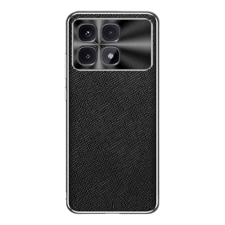 For Redmi K70 Ultra Silver Edge Cross Texture PU Leather Phone Case(Black) - Xiaomi Cases by PMC Jewellery | Online Shopping South Africa | PMC Jewellery | Buy Now Pay Later Mobicred