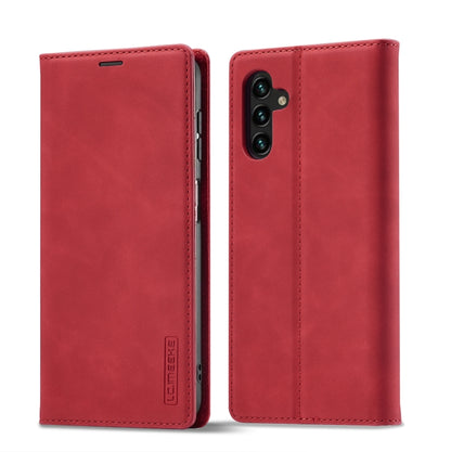 For Samsung Galaxy S24 FE 5G LC.IMEEKE Strong Magnetism Microfiber Leather Phone Case(Red) - Galaxy S24 FE 5G Cases by LC.IMEEKE | Online Shopping South Africa | PMC Jewellery | Buy Now Pay Later Mobicred