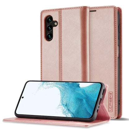 For Samsung Galaxy S24 FE 5G LC.IMEEKE Strong Magnetism Microfiber Leather Phone Case(Rose Gold) - Galaxy S24 FE 5G Cases by LC.IMEEKE | Online Shopping South Africa | PMC Jewellery | Buy Now Pay Later Mobicred