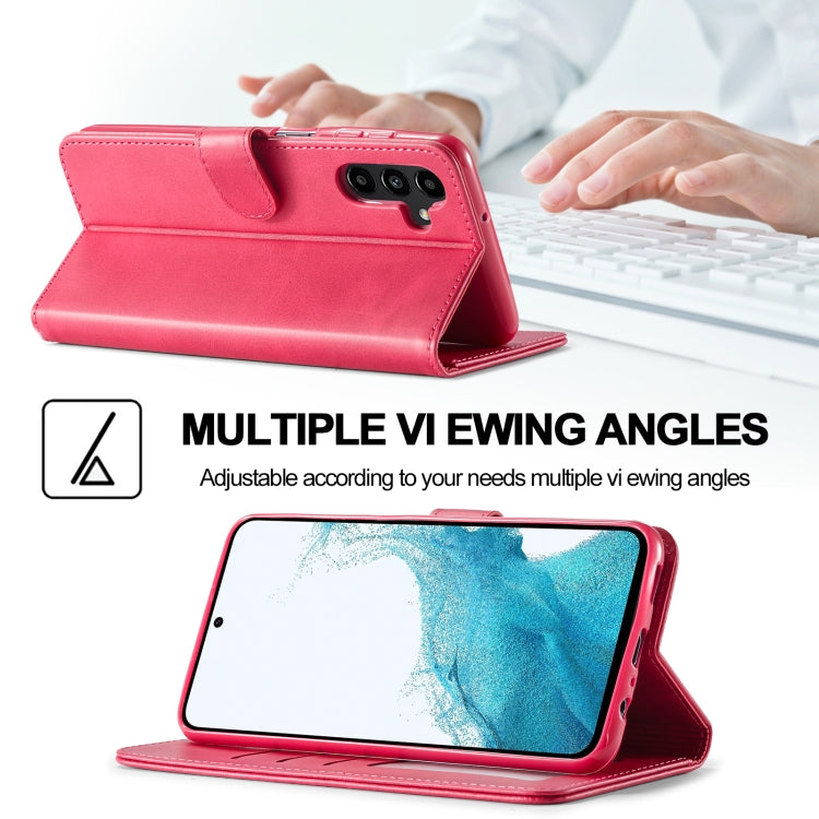For Samsung Galaxy S24 FE 5G LC.IMEEKE Calf Texture Leather Phone Case(Red) - Galaxy S24 FE 5G Cases by LC.IMEEKE | Online Shopping South Africa | PMC Jewellery | Buy Now Pay Later Mobicred