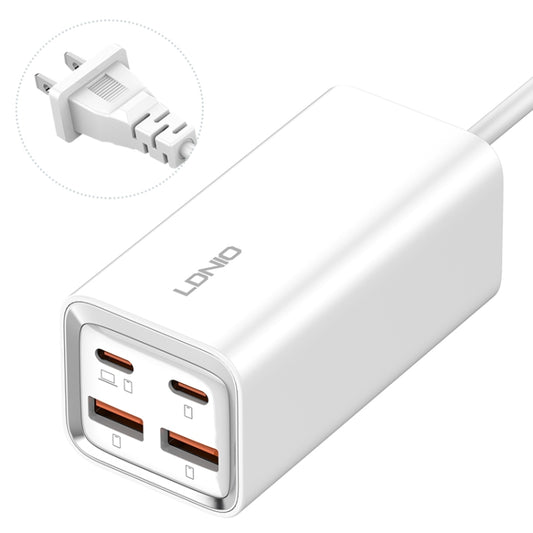 LDNIO A4610C PD65W Dual USB-C / Type-C + Dual USB Fast Charger, Cable Length: 1.5m, Plug Type:US Plug(White) - USB Charger by LDNIO | Online Shopping South Africa | PMC Jewellery | Buy Now Pay Later Mobicred