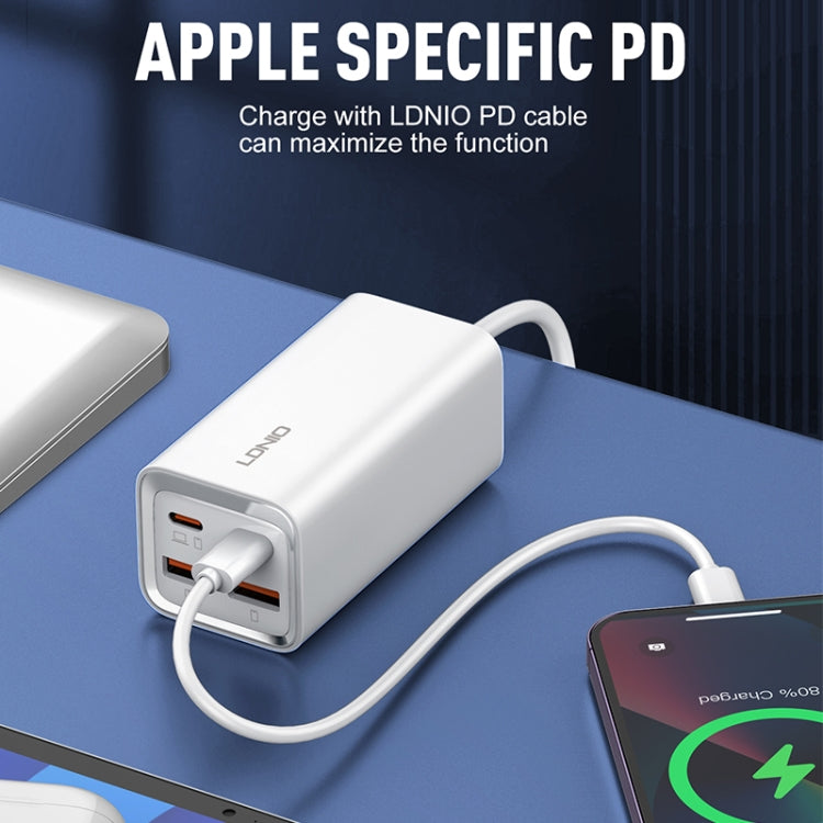 LDNIO A4610C PD65W Dual USB-C / Type-C + Dual USB Fast Charger, Cable Length: 1.5m, Plug Type:US Plug(White) - free shipping - PMC TechLife - Order now!