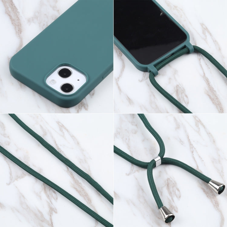 For iPhone 16 Plus Candy Colors TPU Protective Phone Case with Lanyard(Dark Green) - iPhone 16 Plus Cases by PMC Jewellery | Online Shopping South Africa | PMC Jewellery | Buy Now Pay Later Mobicred