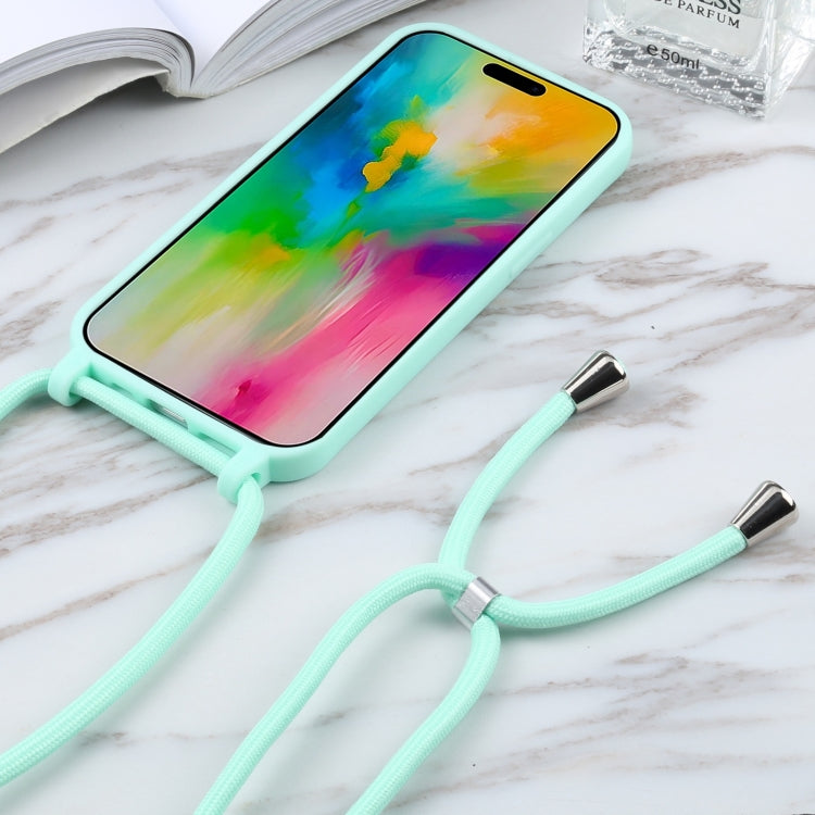 For iPhone 16 Candy Colors TPU Protective Phone Case with Lanyard(Mint Green) - iPhone 16 Cases by PMC Jewellery | Online Shopping South Africa | PMC Jewellery | Buy Now Pay Later Mobicred