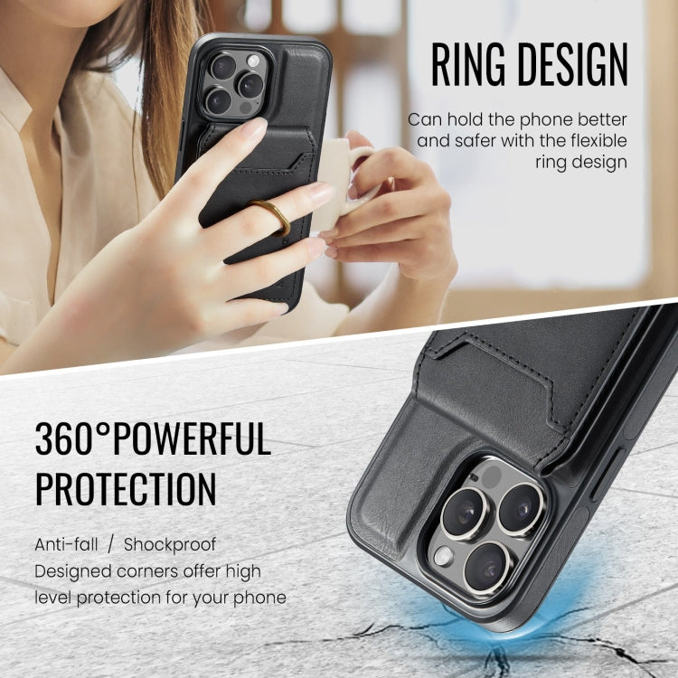 For iPhone 15 Pro DG.MING K1 MagSafe Detachable Wallet RFID Back Cover Phone Case(Black) - iPhone 15 Pro Cases by DG.MING | Online Shopping South Africa | PMC Jewellery | Buy Now Pay Later Mobicred