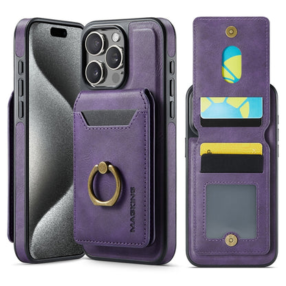 For iPhone 15 Pro DG.MING K1 MagSafe Detachable Wallet RFID Back Cover Phone Case(Purple) - iPhone 15 Pro Cases by DG.MING | Online Shopping South Africa | PMC Jewellery | Buy Now Pay Later Mobicred