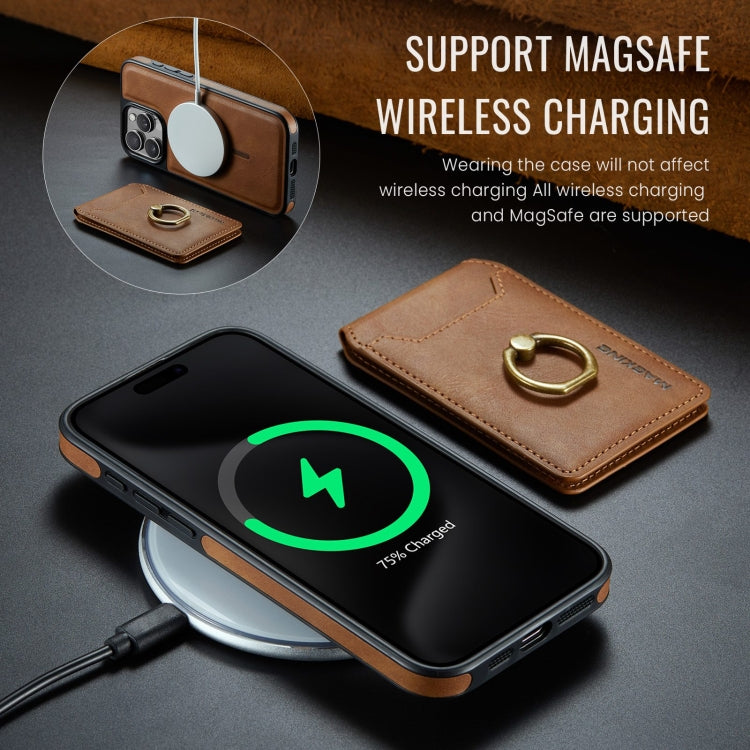 For iPhone 15 Pro DG.MING K1 MagSafe Detachable Wallet RFID Back Cover Phone Case(Brown) - free shipping - PMC Jewellery - Order now!