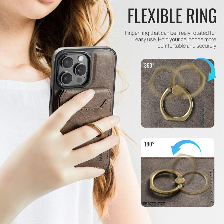 For iPhone 15 Plus DG.MING K1 MagSafe Detachable Wallet RFID Back Cover Phone Case(Coffee) - free shipping - PMC Jewellery - Order now!