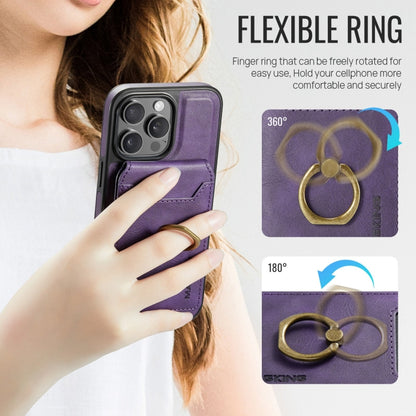 For iPhone 15 DG.MING K1 MagSafe Detachable Wallet RFID Back Cover Phone Case(Purple) - iPhone 15 Cases by DG.MING | Online Shopping South Africa | PMC Jewellery | Buy Now Pay Later Mobicred