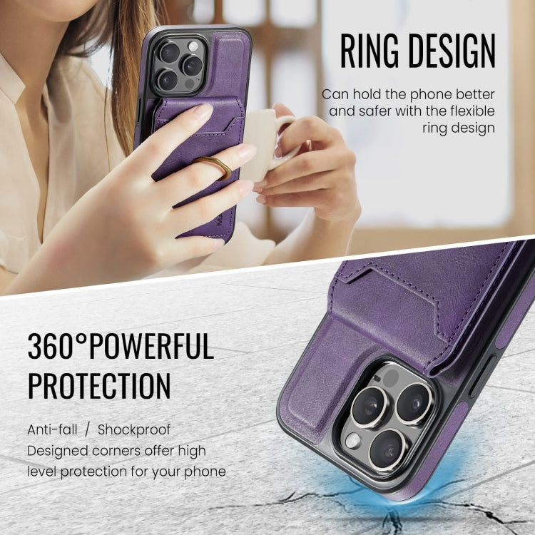 For iPhone 14 Plus DG.MING K1 MagSafe Detachable Wallet RFID Back Cover Phone Case(Purple) - free shipping - PMC Jewellery - Order now!