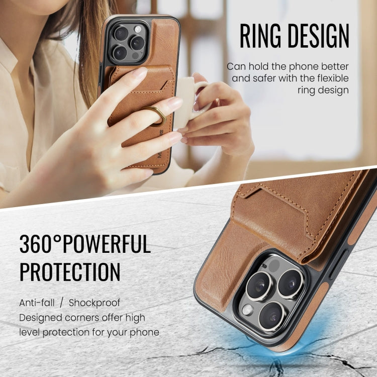 For iPhone 14 Plus DG.MING K1 MagSafe Detachable Wallet RFID Back Cover Phone Case(Brown) - free shipping - PMC Jewellery - Order now!