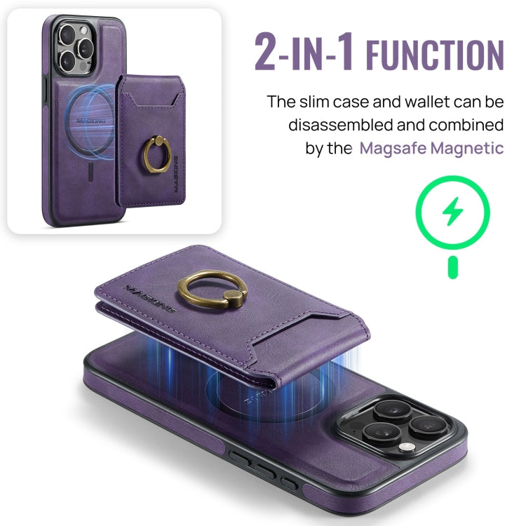 For iPhone 14 DG.MING K1 MagSafe Detachable Wallet RFID Back Cover Phone Case(Purple) - iPhone 14 Cases by DG.MING | Online Shopping South Africa | PMC Jewellery | Buy Now Pay Later Mobicred