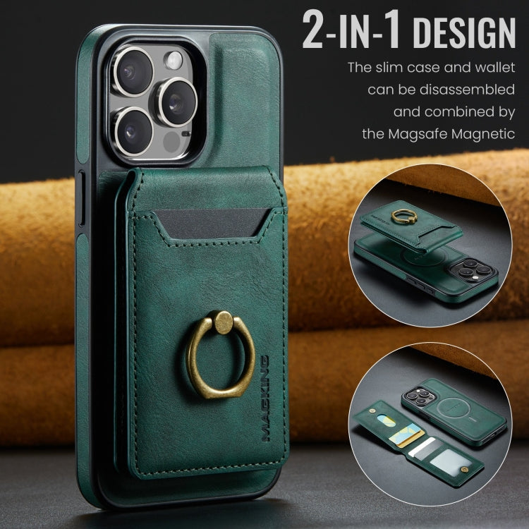 For iPhone 14 DG.MING K1 MagSafe Detachable Wallet RFID Back Cover Phone Case(Green) - iPhone 14 Cases by DG.MING | Online Shopping South Africa | PMC Jewellery | Buy Now Pay Later Mobicred