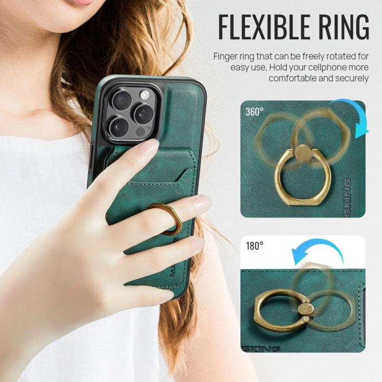 For iPhone 14 DG.MING K1 MagSafe Detachable Wallet RFID Back Cover Phone Case(Green) - free shipping - PMC Jewellery - Order now!