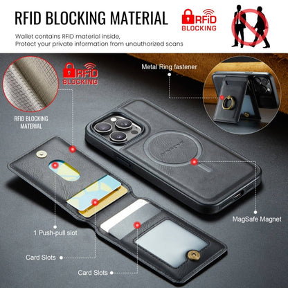 For iPhone 14 Pro DG.MING K1 MagSafe Detachable Wallet RFID Back Cover Phone Case(Black) - iPhone 14 Pro Cases by DG.MING | Online Shopping South Africa | PMC Jewellery | Buy Now Pay Later Mobicred