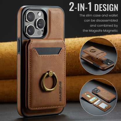 For iPhone 14 Pro DG.MING K1 MagSafe Detachable Wallet RFID Back Cover Phone Case(Brown) - iPhone 14 Pro Cases by DG.MING | Online Shopping South Africa | PMC Jewellery | Buy Now Pay Later Mobicred