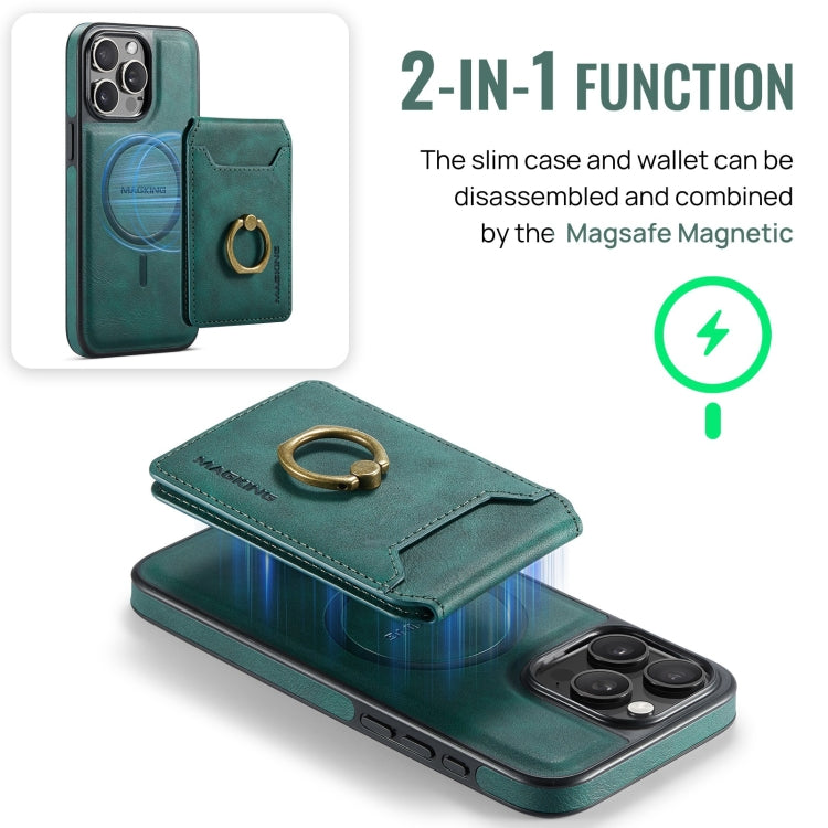 For iPhone 14 Pro DG.MING K1 MagSafe Detachable Wallet RFID Back Cover Phone Case(Green) - free shipping - PMC Jewellery - Order now!