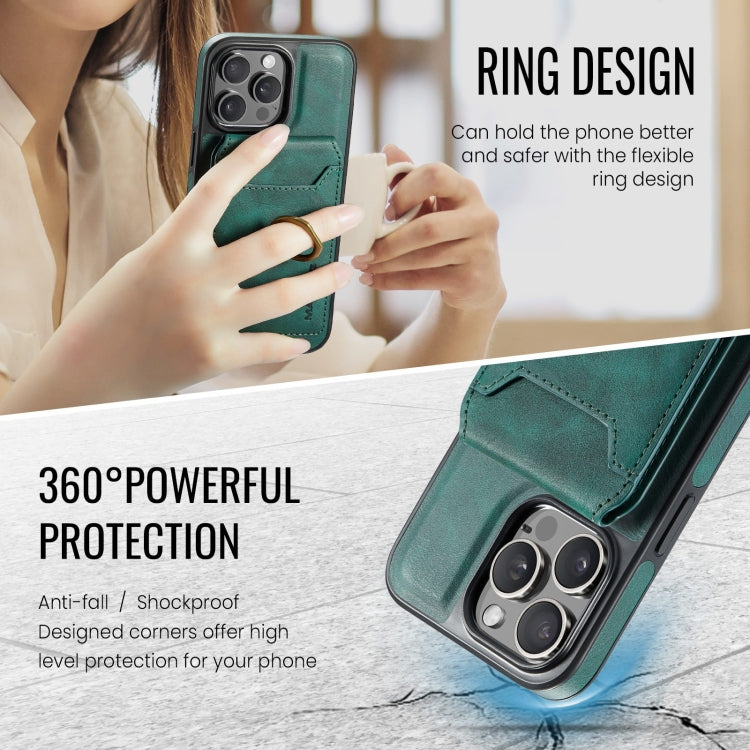 For iPhone 14 Pro DG.MING K1 MagSafe Detachable Wallet RFID Back Cover Phone Case(Green) - iPhone 14 Pro Cases by DG.MING | Online Shopping South Africa | PMC Jewellery | Buy Now Pay Later Mobicred