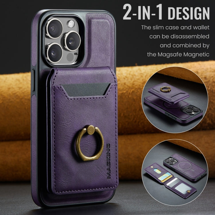 For iPhone 14 Pro Max DG.MING K1 MagSafe Detachable Wallet RFID Back Cover Phone Case(Purple) - free shipping - PMC Jewellery - Order now!