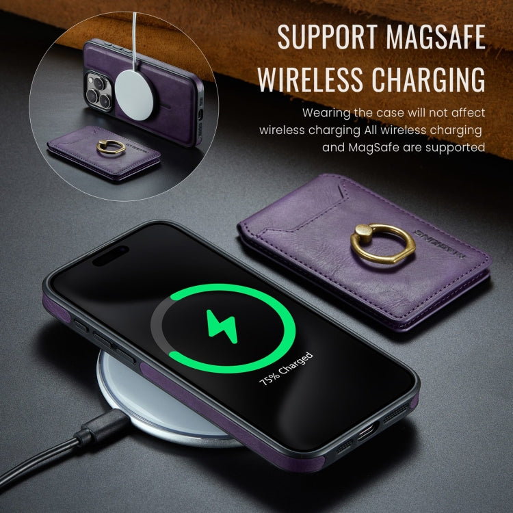 For iPhone 14 Pro Max DG.MING K1 MagSafe Detachable Wallet RFID Back Cover Phone Case(Purple) - iPhone 14 Pro Max Cases by DG.MING | Online Shopping South Africa | PMC Jewellery | Buy Now Pay Later Mobicred