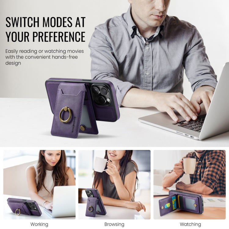 For iPhone 14 Pro Max DG.MING K1 MagSafe Detachable Wallet RFID Back Cover Phone Case(Purple) - free shipping - PMC Jewellery - Order now!